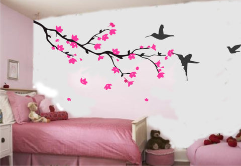 Cherry Blossom & Birds (150cms x 53cms)