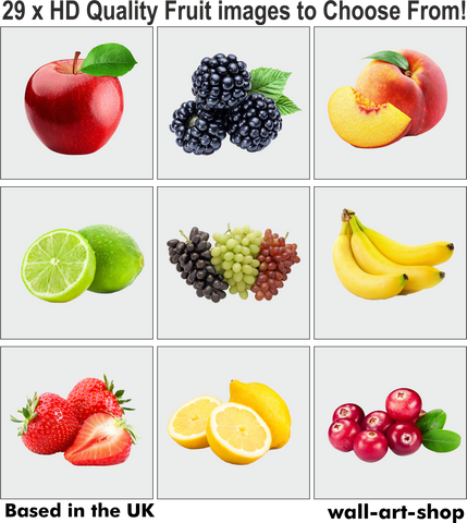 FRUIT TILE STICKERS - FULL HD COLOUR - ideal for Tiles and many other surfaces