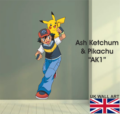 Ash Ketchum & Pikachu Pokemon Wall Art - AK1