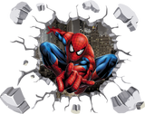 3D Spiderman bursting through the wall (90 x 72cms)
