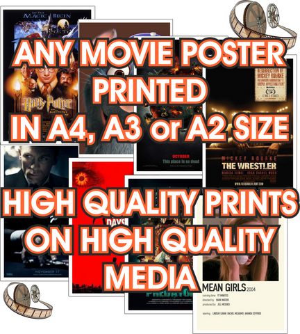 MOVIE POSTERS - A4,A3 or A2 - Any Movie, Any Genre