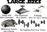 Death Star, Millennium Falcon, Tie Fighters Full colour HD