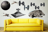 Death Star, Millennium Falcon, Tie Fighters Full colour HD
