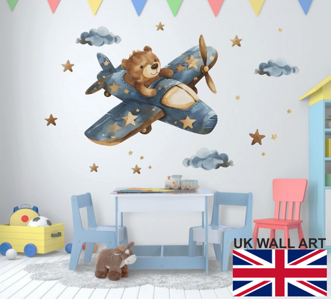 Teddy Bear Flying a Plane