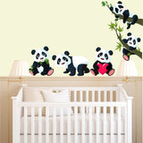 cute pandas wall art stickers