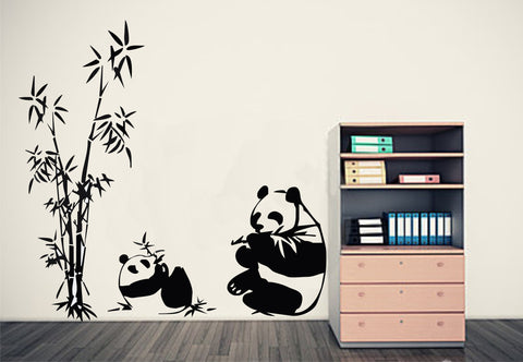 Bamboo Wall Art & 2 Pandas