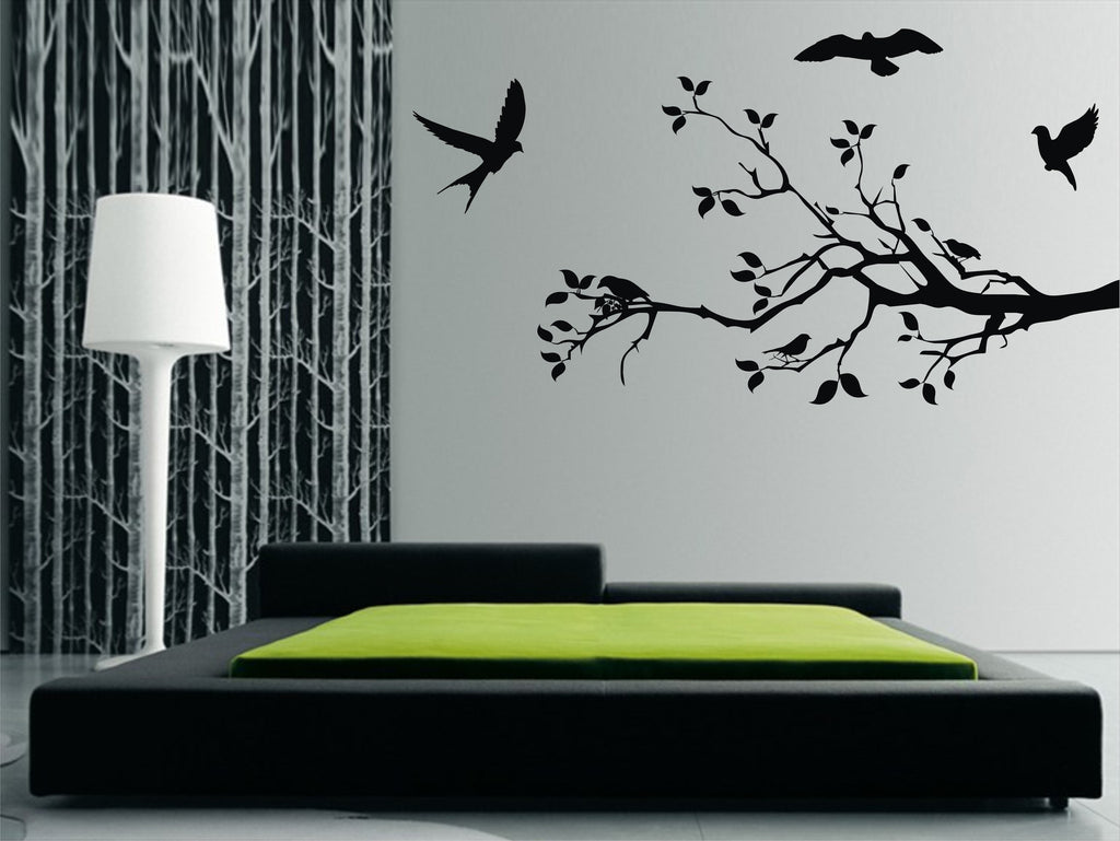 large branch and flyin gbirds wall sticker