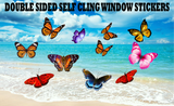 Butterflies Static Cling Window Stickers - Double Sided Images - Easy to Apply
