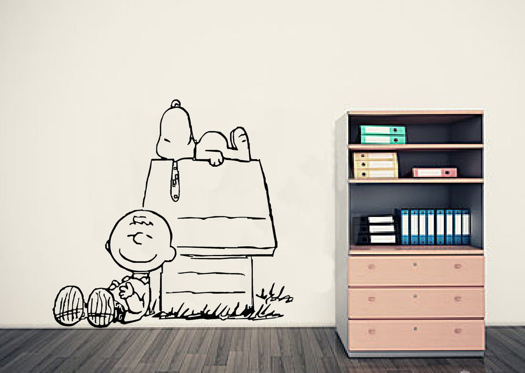 charlie brown and peanut wall art sticker