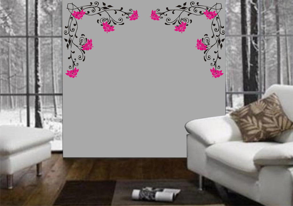 Floral Corners wall Stickers