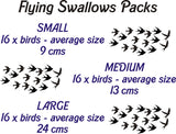 Flying Swallows Birds stickers