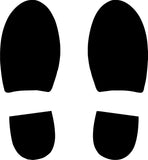 FOOT PRINT FLOOR STICKERS - SOCIAL DISTANCING - 24cm long - SOLD AS A PAIR