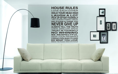 HOUSE RULES quote (70 x 52.5cms)