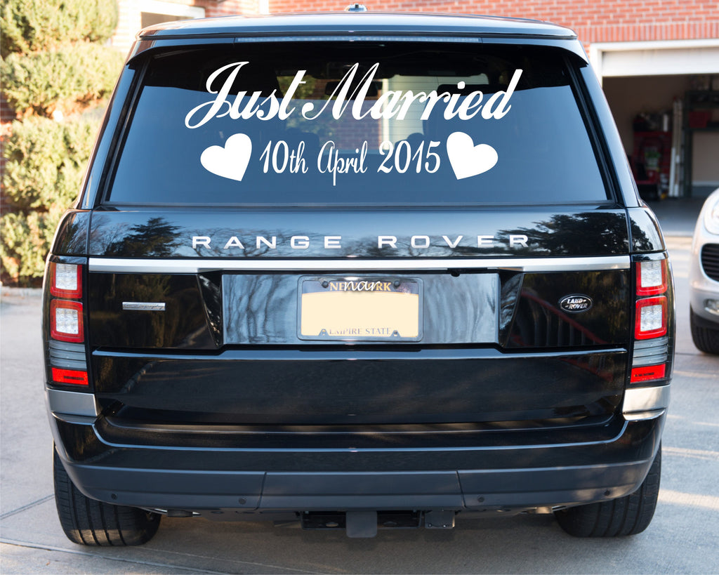 Just Married Car Window Sticker