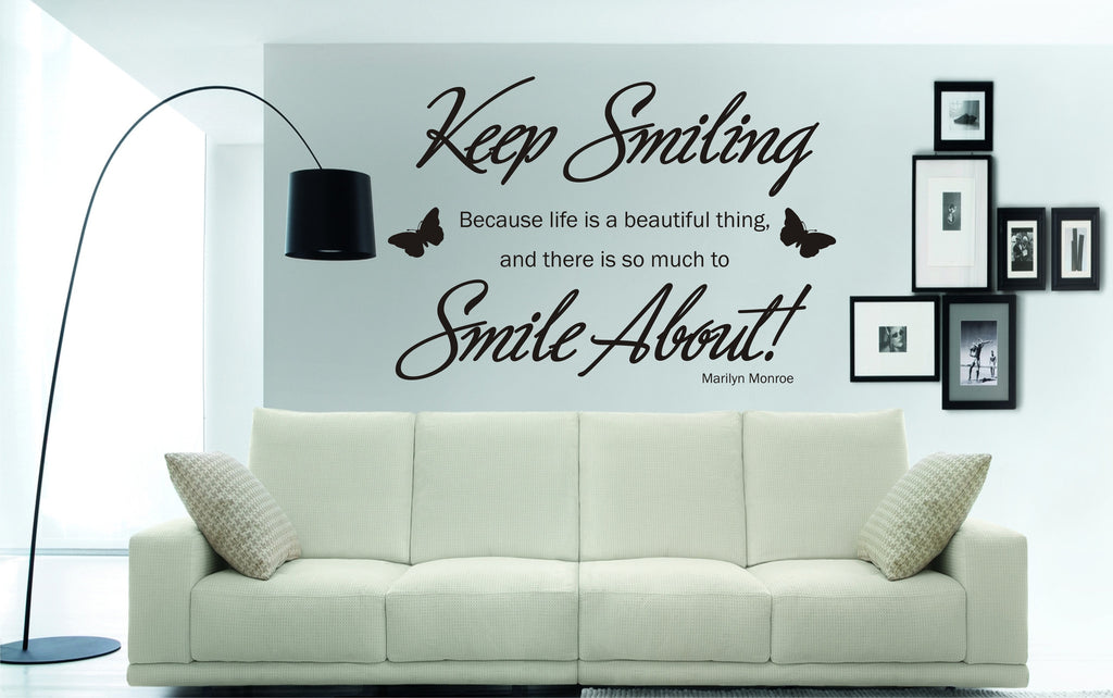 keep smiling wall art sticker