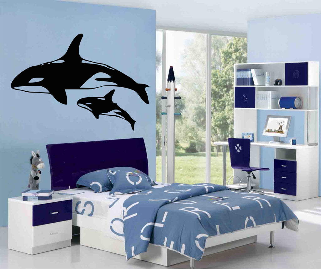 killer whales wall art stickers