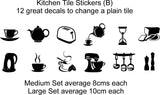 Kitchen Utensils (Set B) Stickers (ideal for tiles, glass, ceramics, any flat surface)