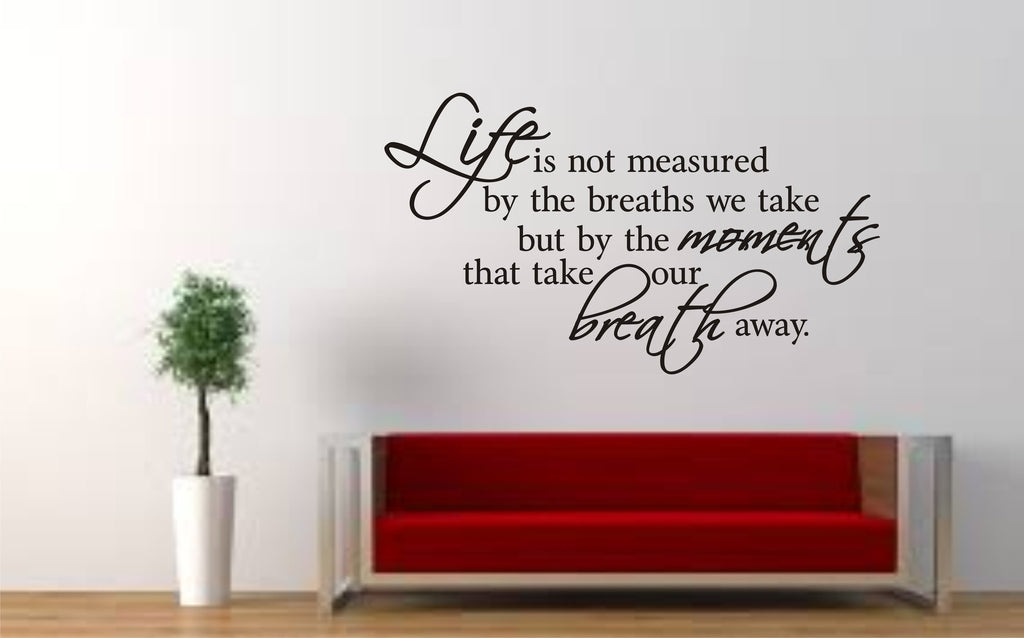 life is not meaured wall art quote