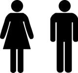 male and female toilet signs stickers