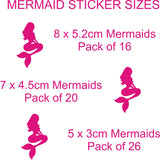 Mermaid Stickers (ideal for tiles, glass, ceramics, any flat surface)