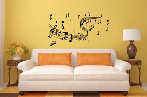 Musical Notes Wall Art Sticker (120 x 60cms)