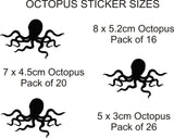 Octopus Stickers (ideal for tiles, glass, ceramics, any flat surface)