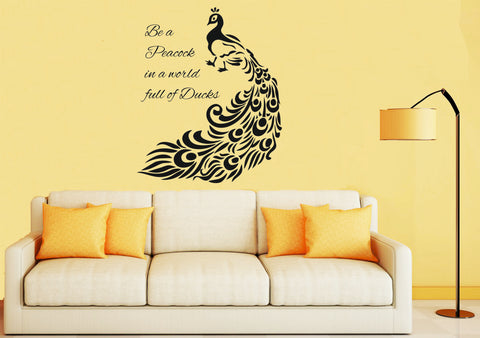 Peacock Wall Art "Be a Peacock in a world of Ducks"