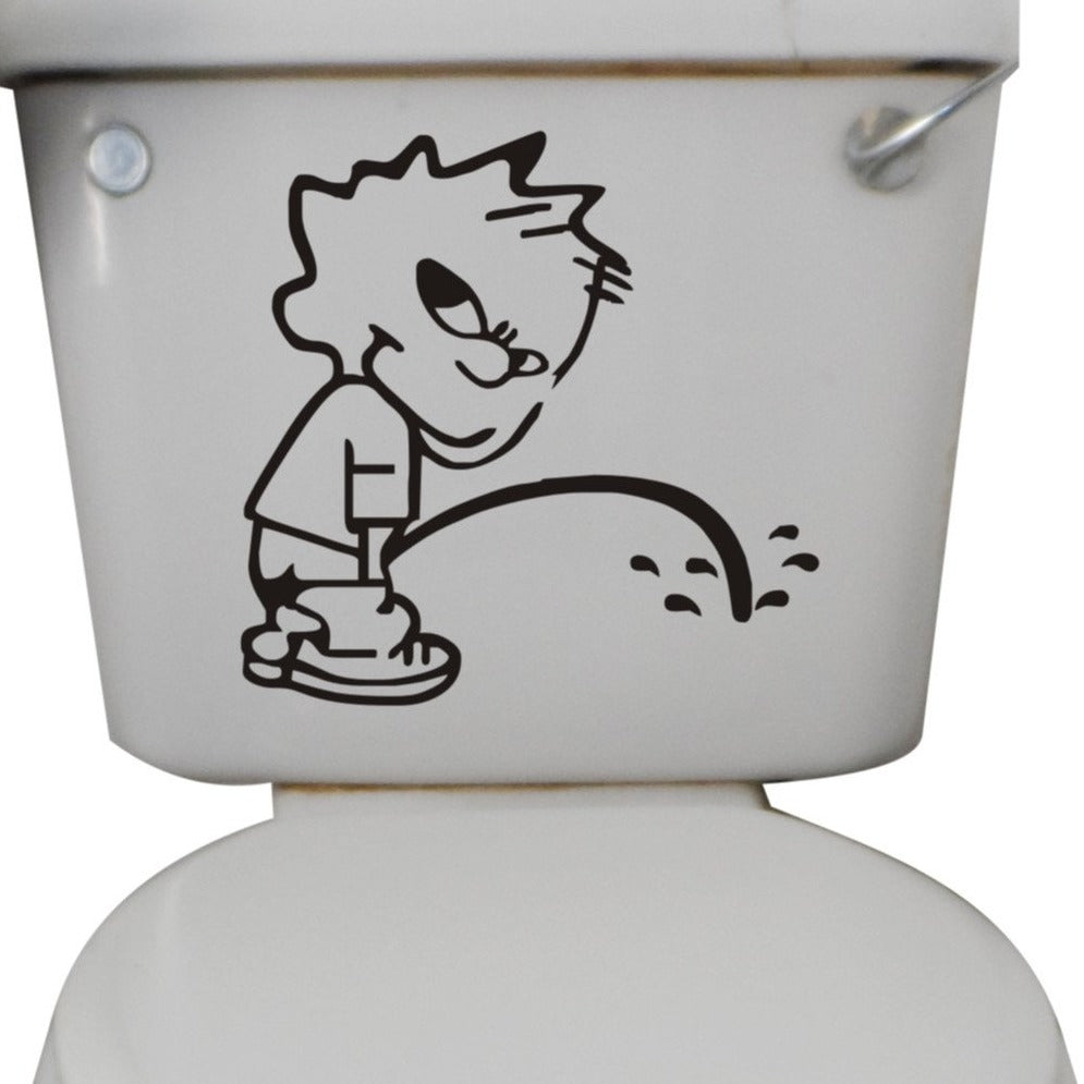 boy peeing toilet sticker