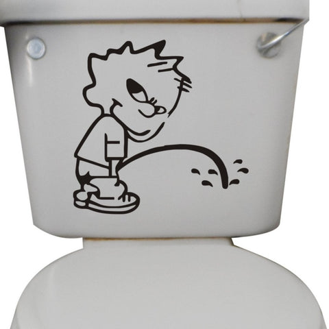 Boy Peeing Funny Toilet Sticker