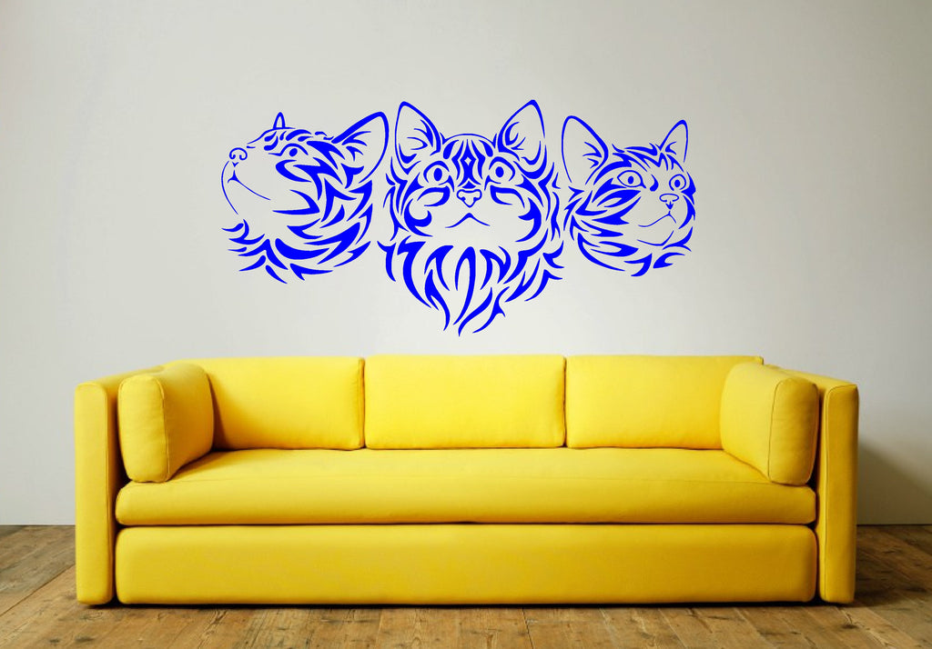 tribal cats wall art stickers
