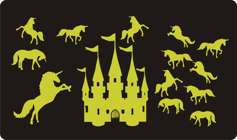 Glow in the Dark Unicorns & Castle