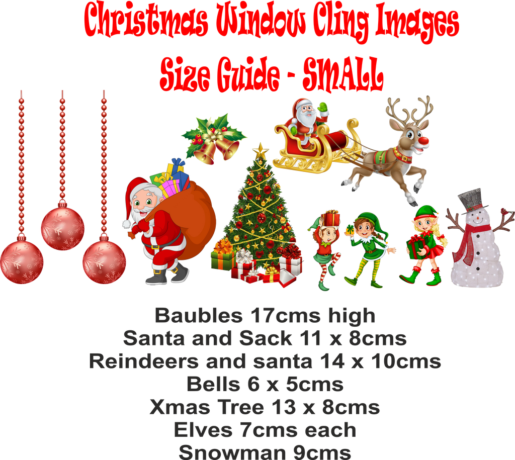 CHRISTMAS DECORATIONS Static Cling Window Stickers - Double Sided Images!