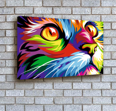 Abstract Cat - A3 Boxed Canvas Print
