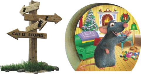 Cat is Stupid Mouse Hole Sticker! (Ideal for skirting boards)