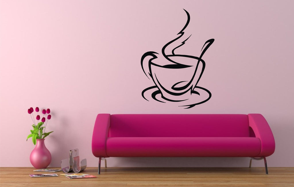 coffee cup wall art stickers