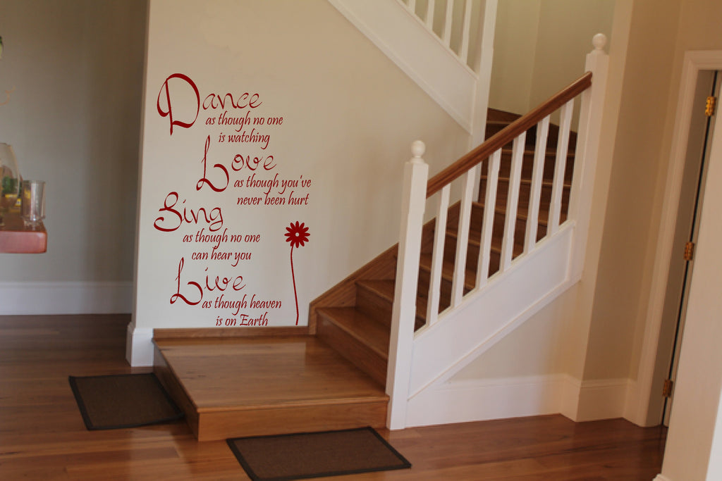 dance love sing live wall art quote