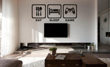 eat sleep game wall art sticker