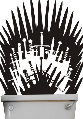 Game of Thrones, Iron Throne Inspired Bathroom Toilet Wall Art Sticker