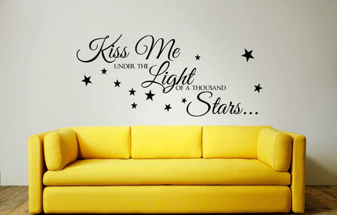 Kiss Me Under The Light of a Thousand Stars Wall Art Quote