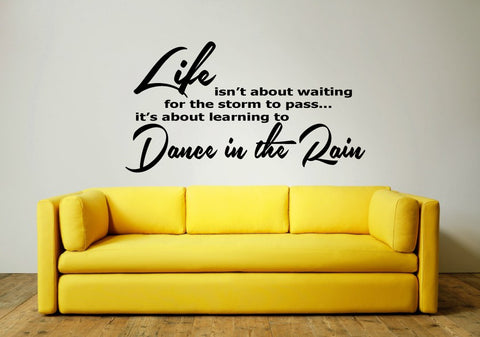 Life isnt about waiting for the storm to pass...wall art quote (text only version)