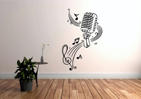 Microphone and Musical Notes