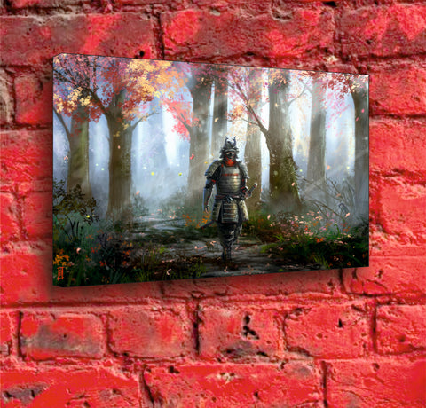 Samurai in Forest - A3 Boxed Canvas Print