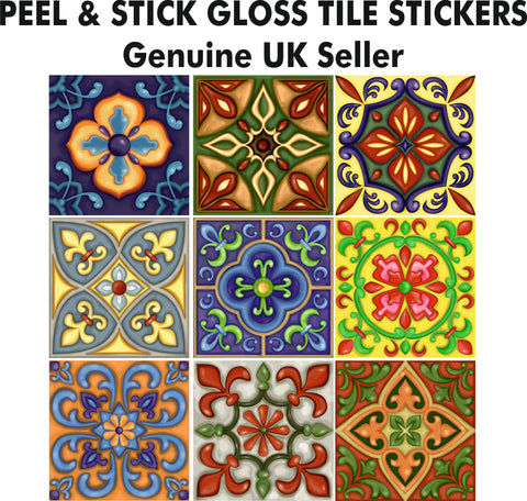 6 Inch VINTAGE VICTORIAN STYLE TILE STICKERS - Kitchen or Bathroom PEEL & STICK