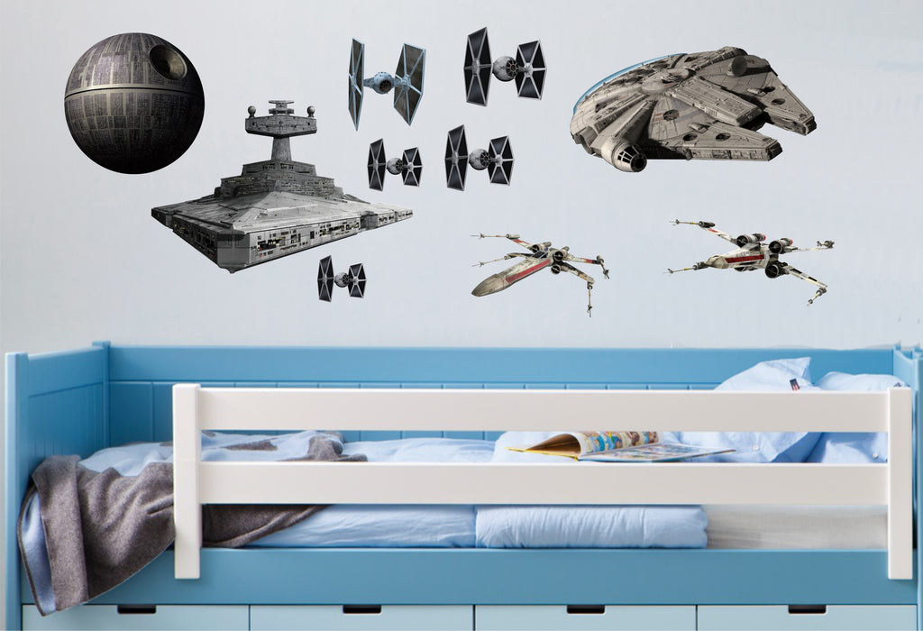 star wars spacecraft wall art stickers - full colour