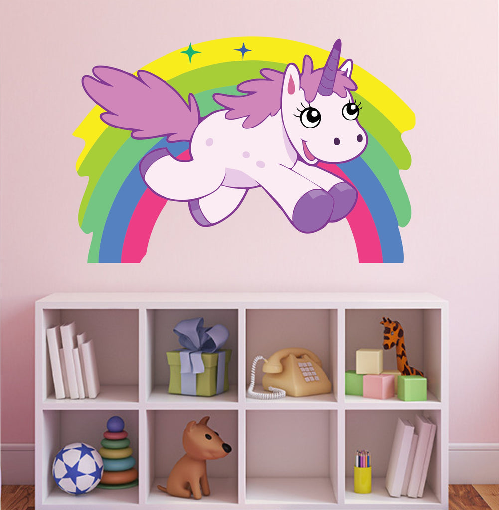 unicorn and rainbow wall sticker