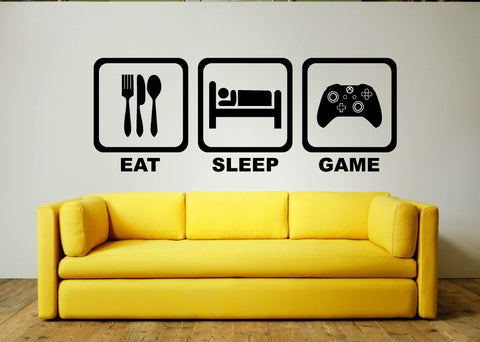 Eat Sleep Game Wall Sticker (XBOX Controller)